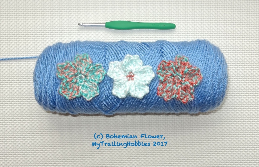 cherry blossom crochet flower pattern ©mytrailinghobbies.wordpress.com